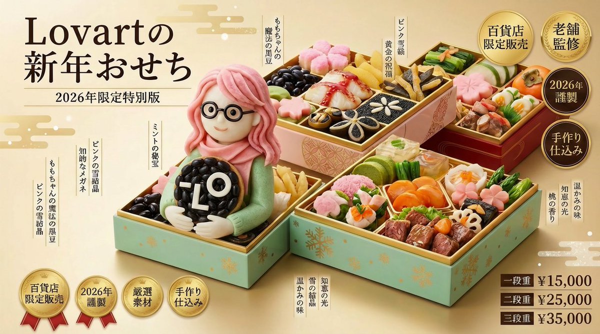 New Year's Osechi Dish Advertisement Key Visual Generation Prompt — example 1