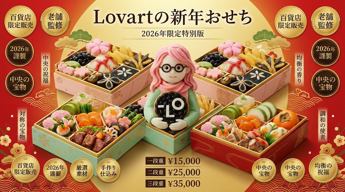 New Year's Osechi Dish Advertisement Key Visual Generation Prompt — example 2