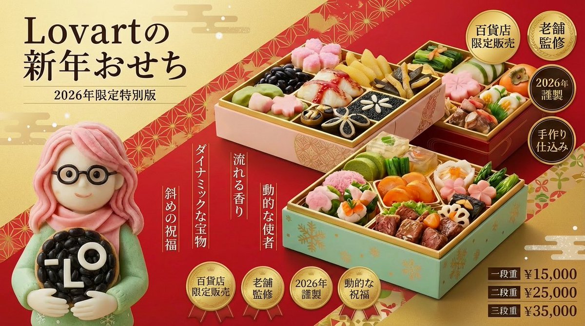 New Year's Osechi Dish Advertisement Key Visual Generation Prompt — example 3