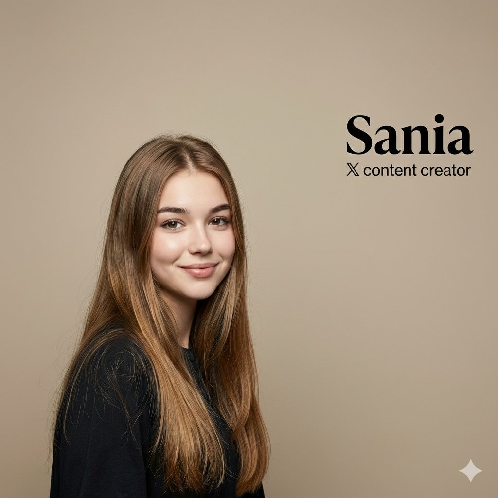 High-end professional studio portrait with custom text overlay — example 2