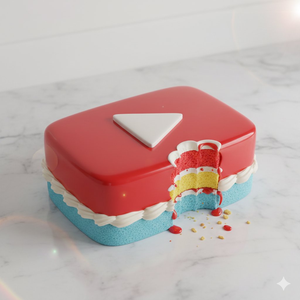 Whimsical hyper-realistic cake illustration prompt — example 1