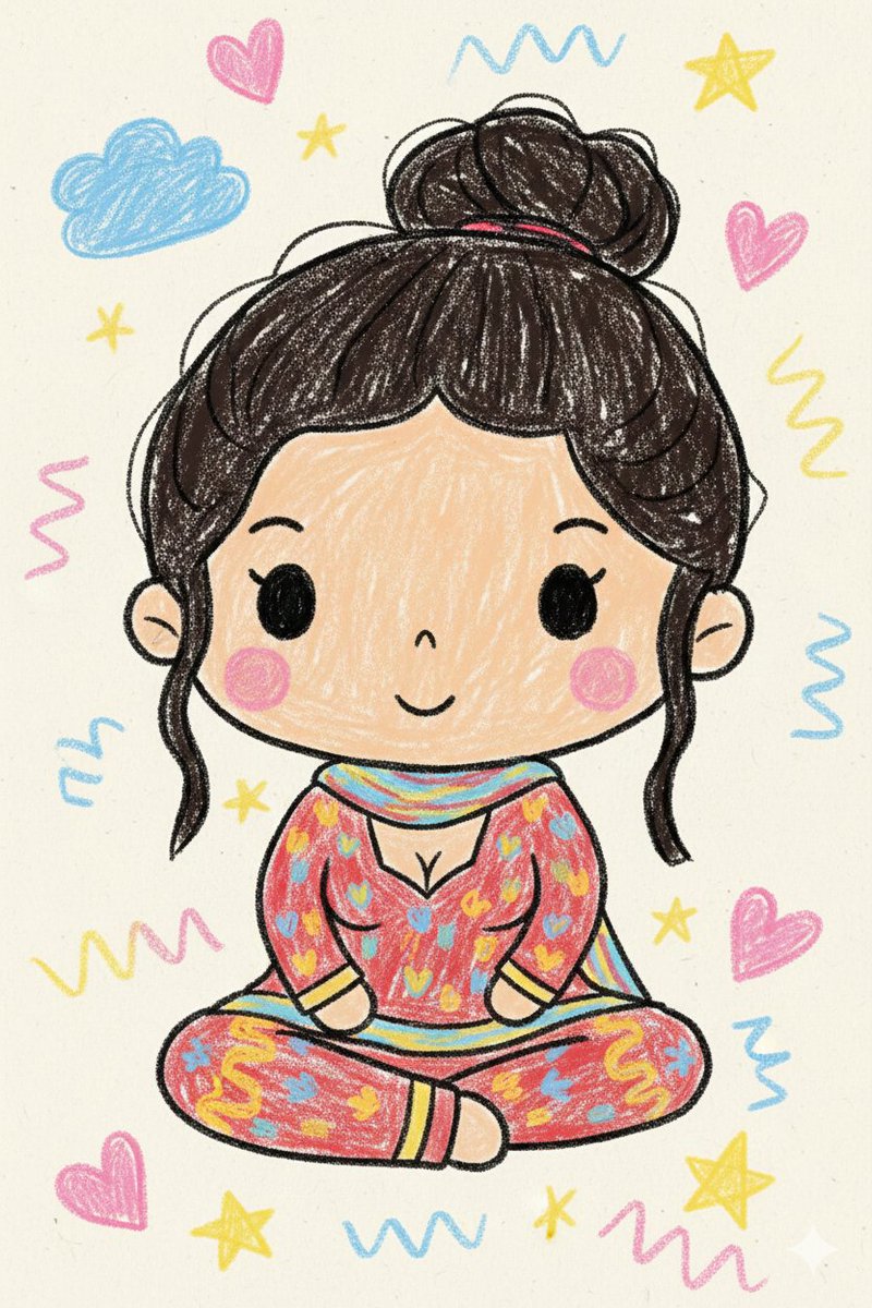 Kindergarten Crayon Doodle Illustration Prompt — example 2
