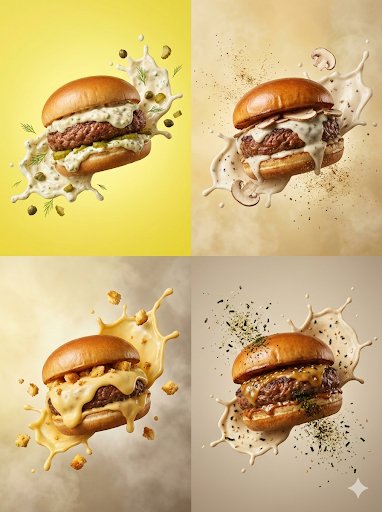 Hyper-realistic Floating Burger Commercial Shots — example 1
