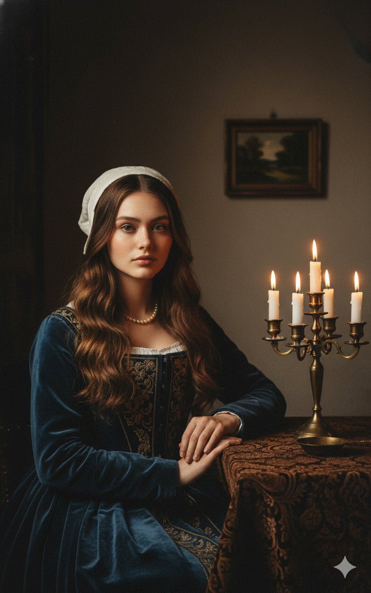 Vermeer-Style Cinematic Portrait with Modern Twist — example 1