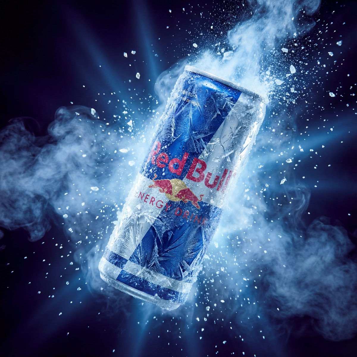 Hyper-Realistic Red Bull Can Ice Explosion Commercial — example 1