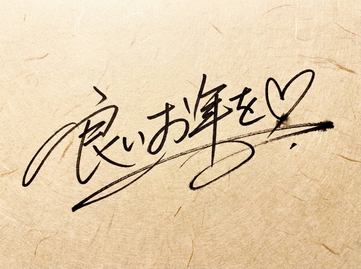 Handwritten New Year's Greeting Sign Prompt — example 1