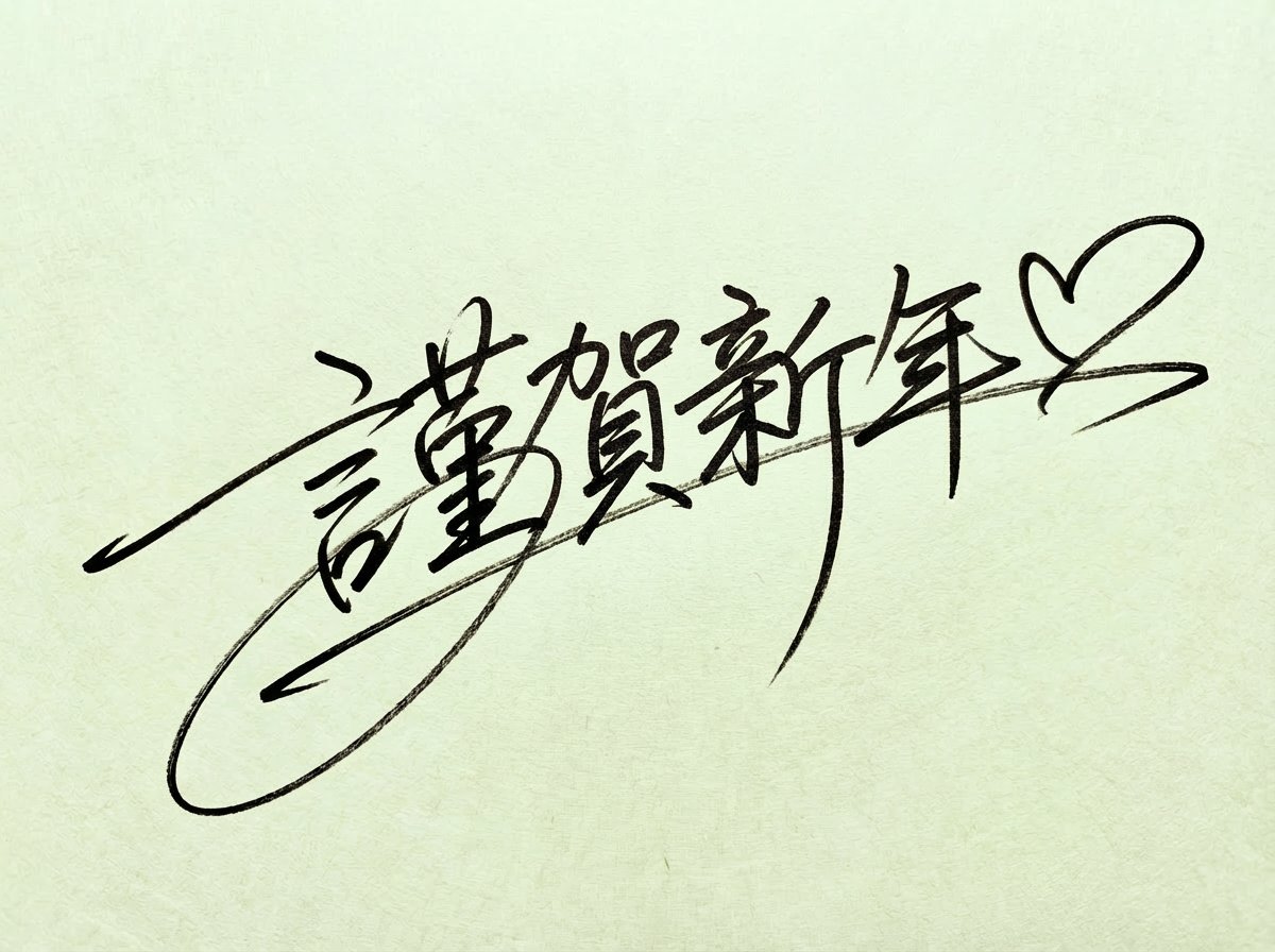 Handwritten New Year's Greeting Sign Prompt — example 2