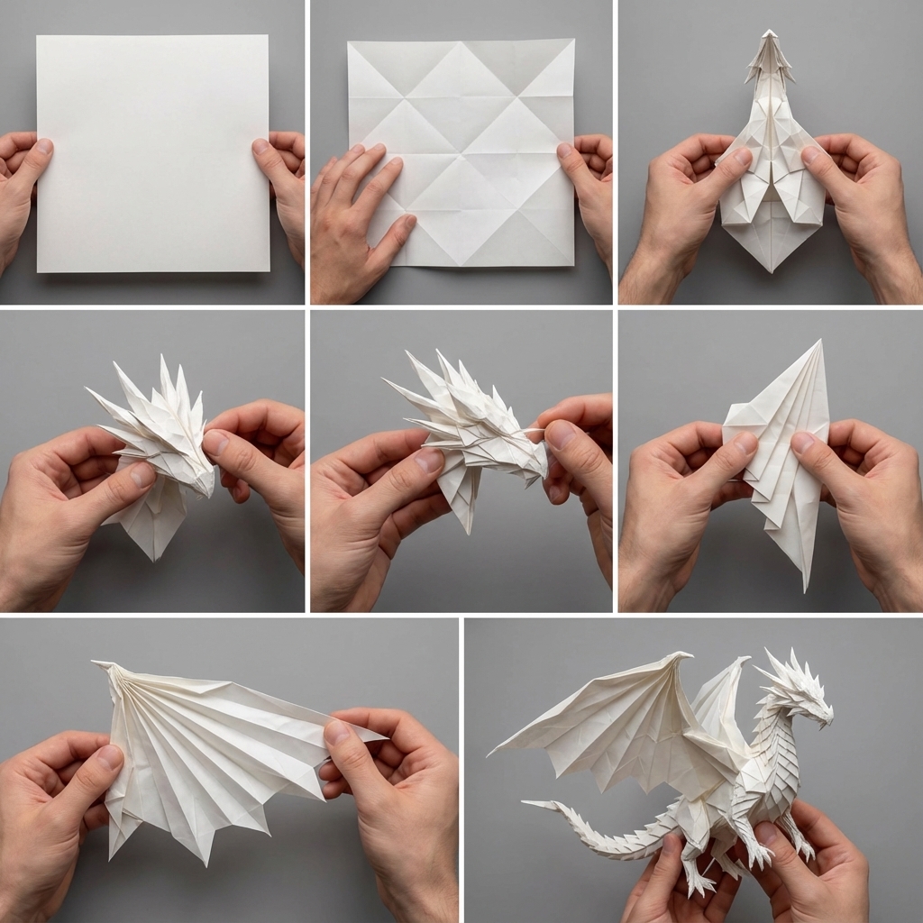Origami-style step-by-step folding instructions — example 2