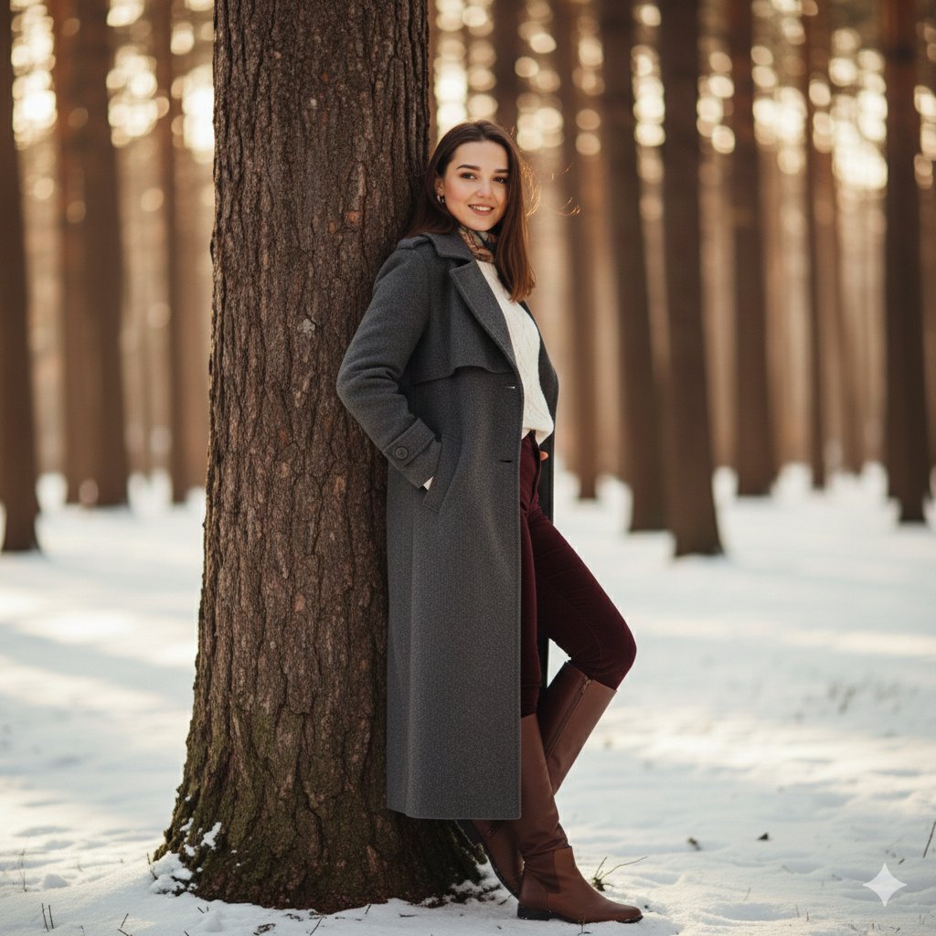 Cinematic Winter Portrait Photoshoot Prompt — example 2