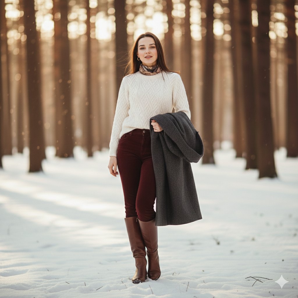 Cinematic Winter Portrait Photoshoot Prompt — example 3
