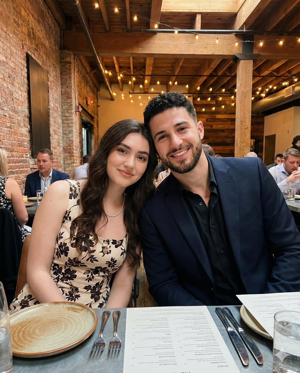 Intimate Portrait of a Couple in an Upscale Restaurant