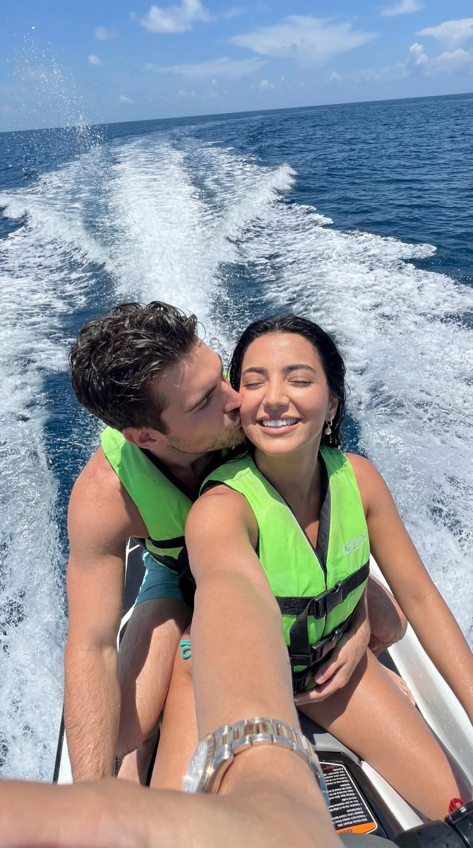 Ultra-Photorealistic Jet Ski Vacation Selfie Kiss — example 1