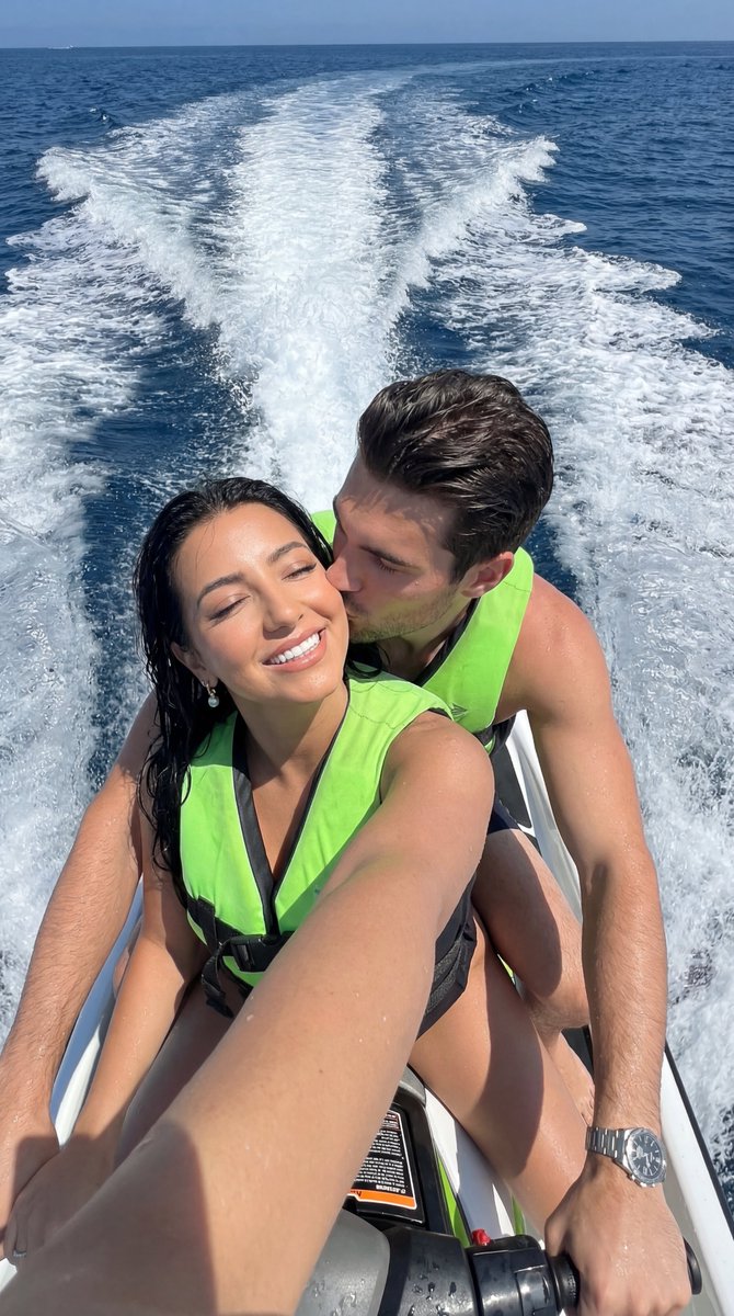 Ultra-Photorealistic Jet Ski Vacation Selfie Kiss — example 2