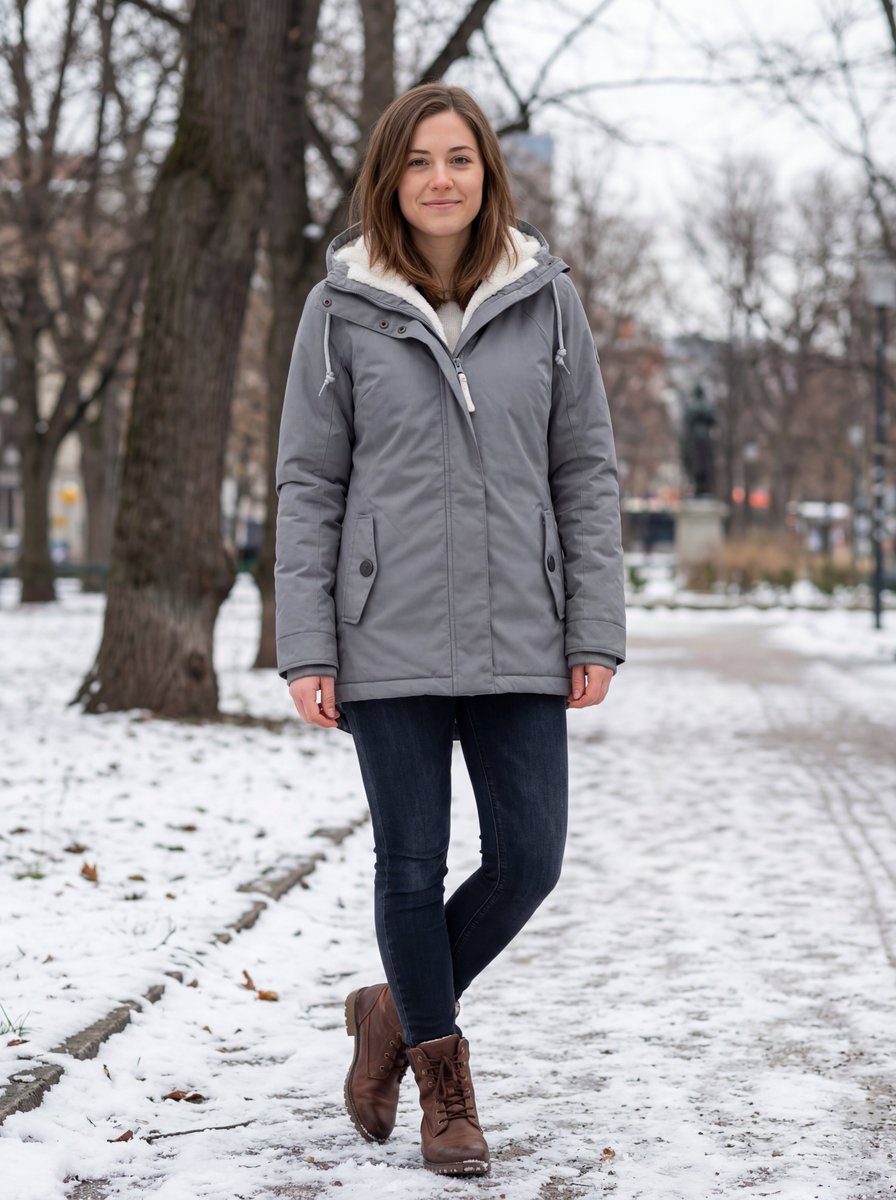 Hyper-realistic Outdoor Winter Fashion Catalog Prompt — example 1