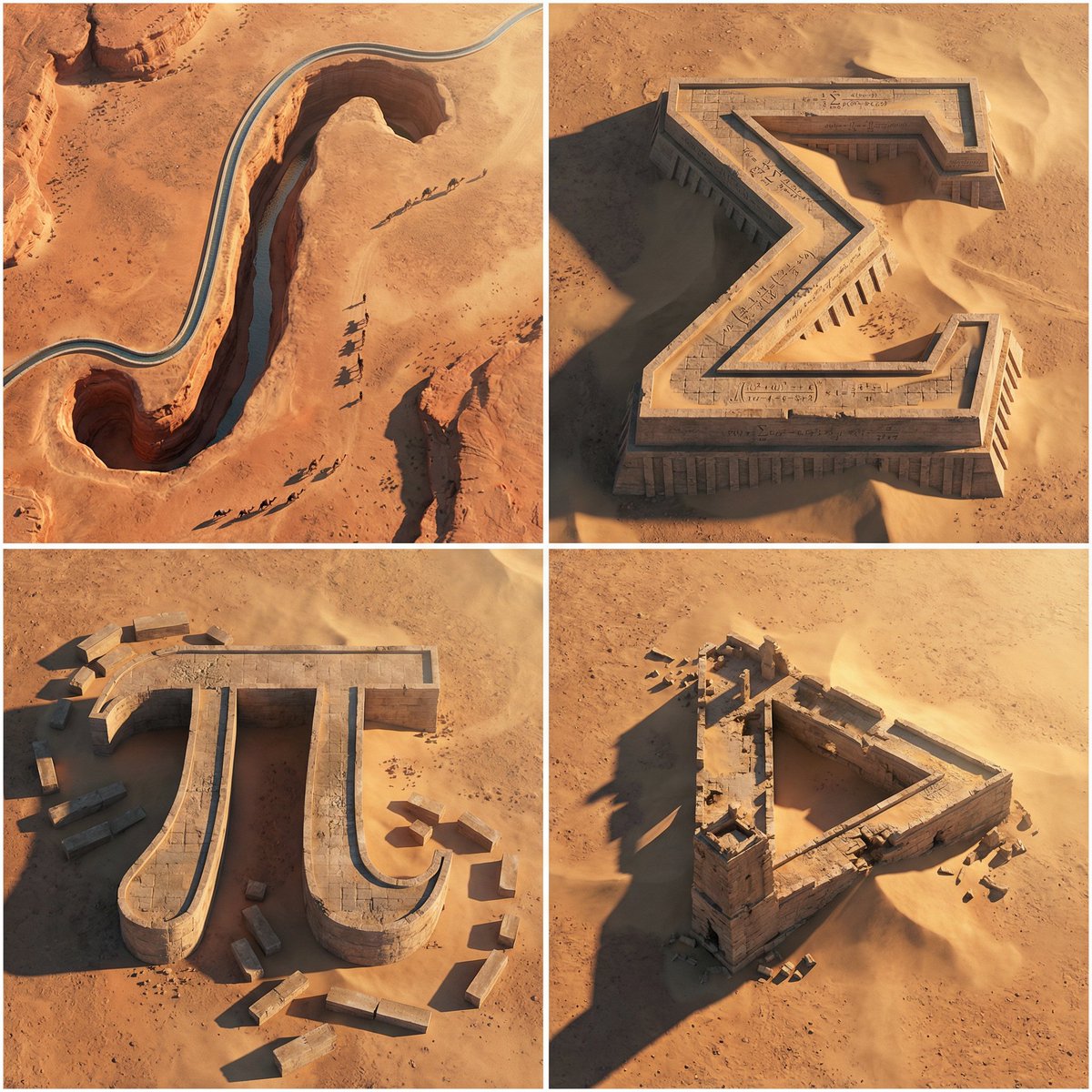 Monumental Mathematical Symbols as Terrain Typography — example 1