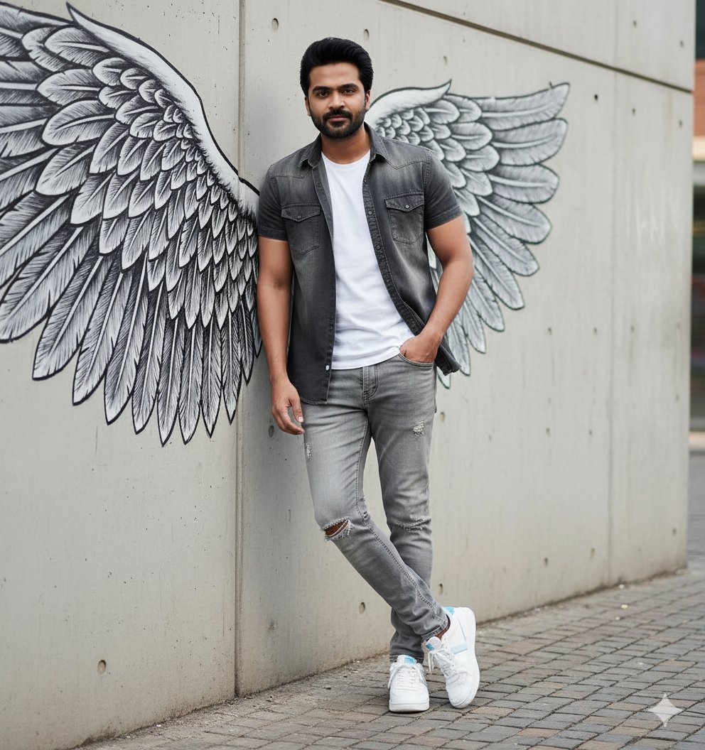 Urban Cinematic Portrait with Painted Angel Wings — example 3