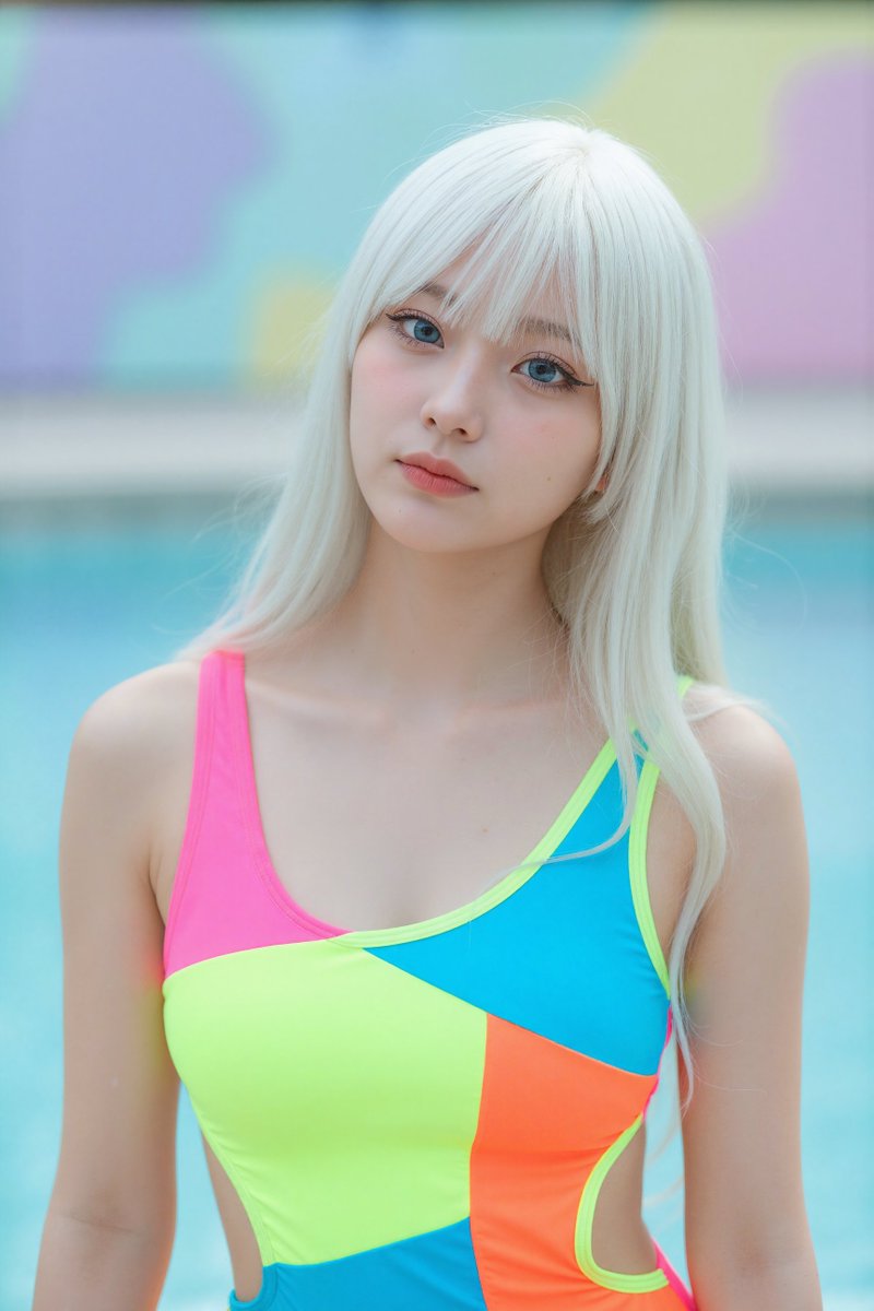 Swimsuit to bikini pose-edit prompt (reply) — example 1