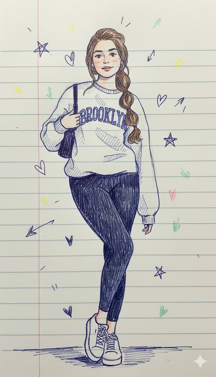 Notebook Pen Doodle Identity Preservation Prompt — example 1