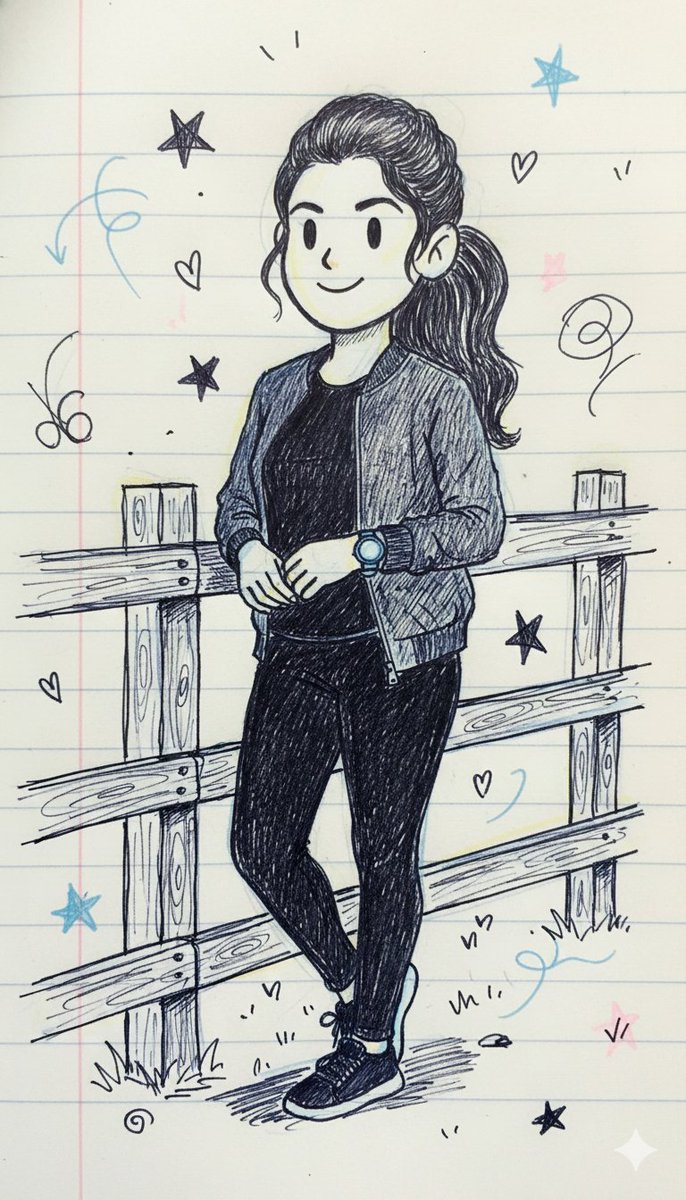Notebook Pen Doodle Identity Preservation Prompt — example 2