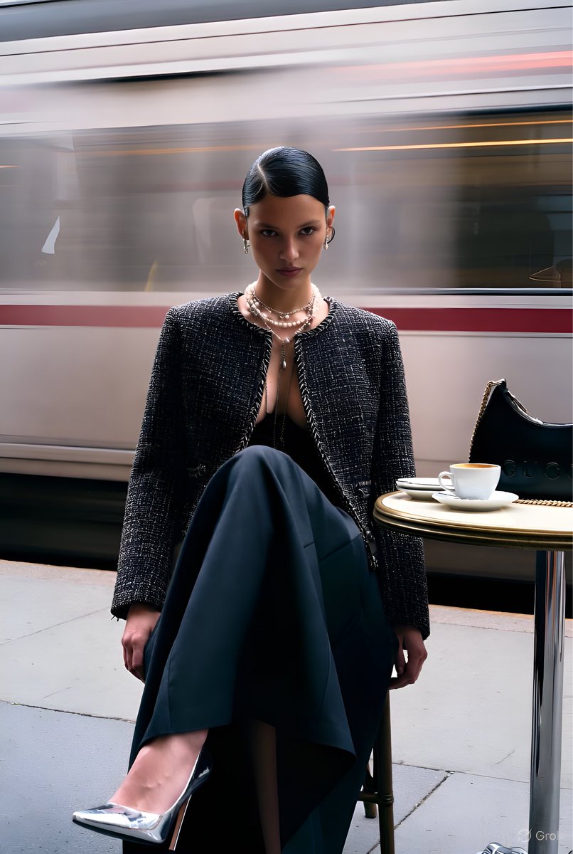 Gucci Campaign Subway Platform Fashion Prompt — example 1