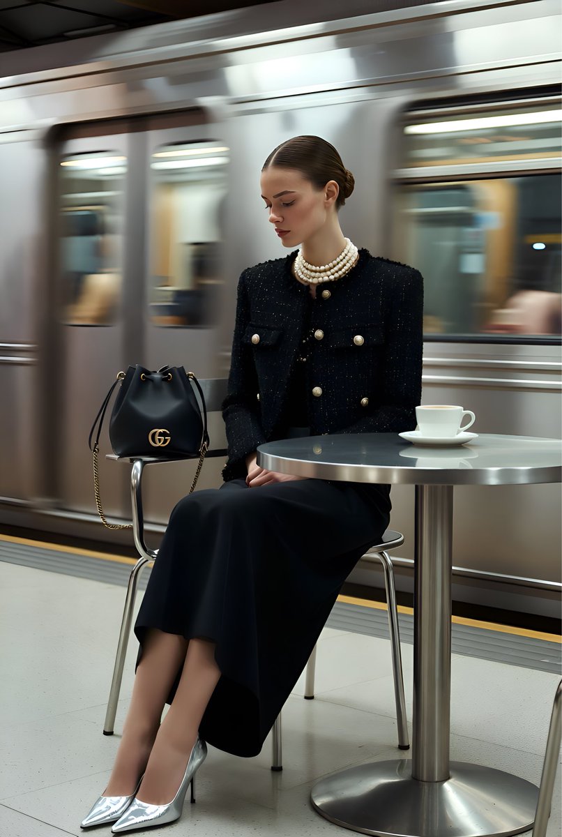 Gucci Campaign Subway Platform Fashion Prompt — example 4