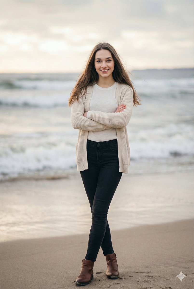 Cinematic Winter Beach Photoshoot — example 1