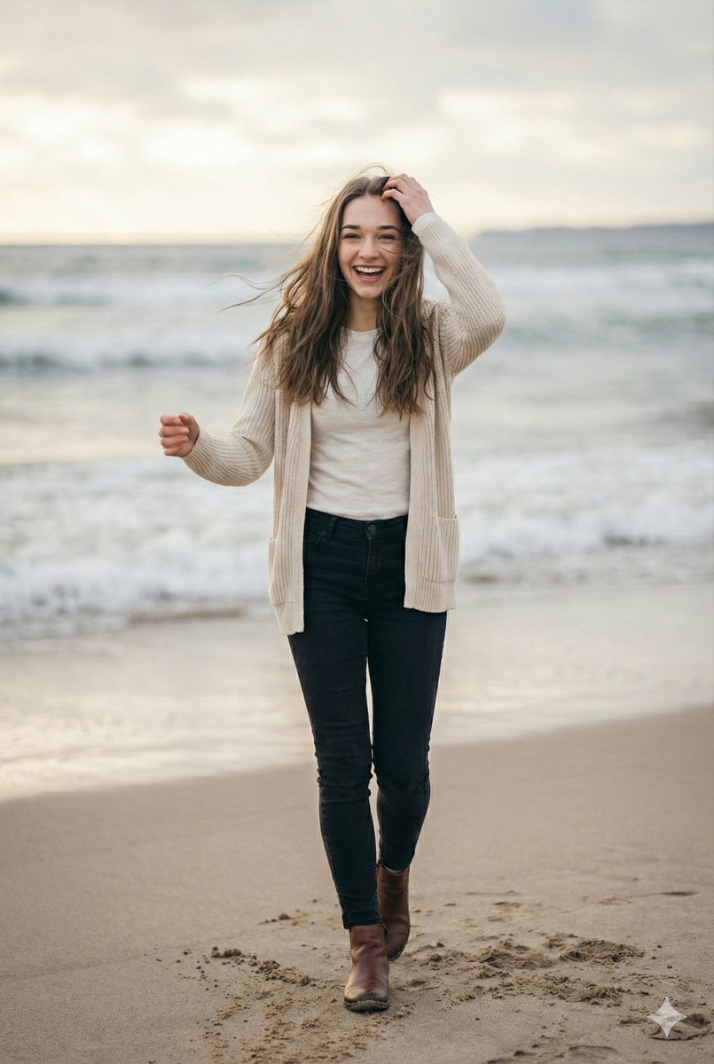 Cinematic Winter Beach Photoshoot — example 2