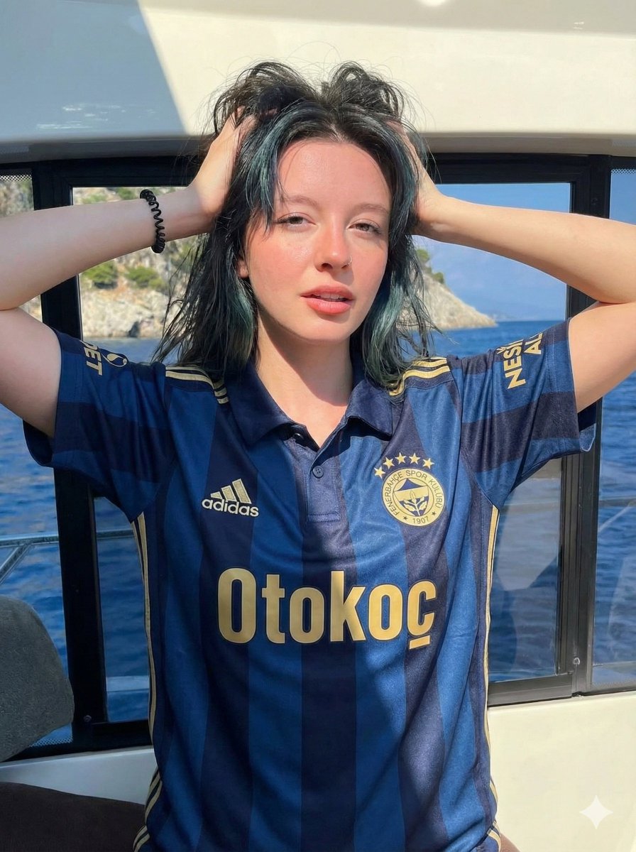 Photorealistic Fenerbahçe Jersey Portrait on a Yacht — example 1
