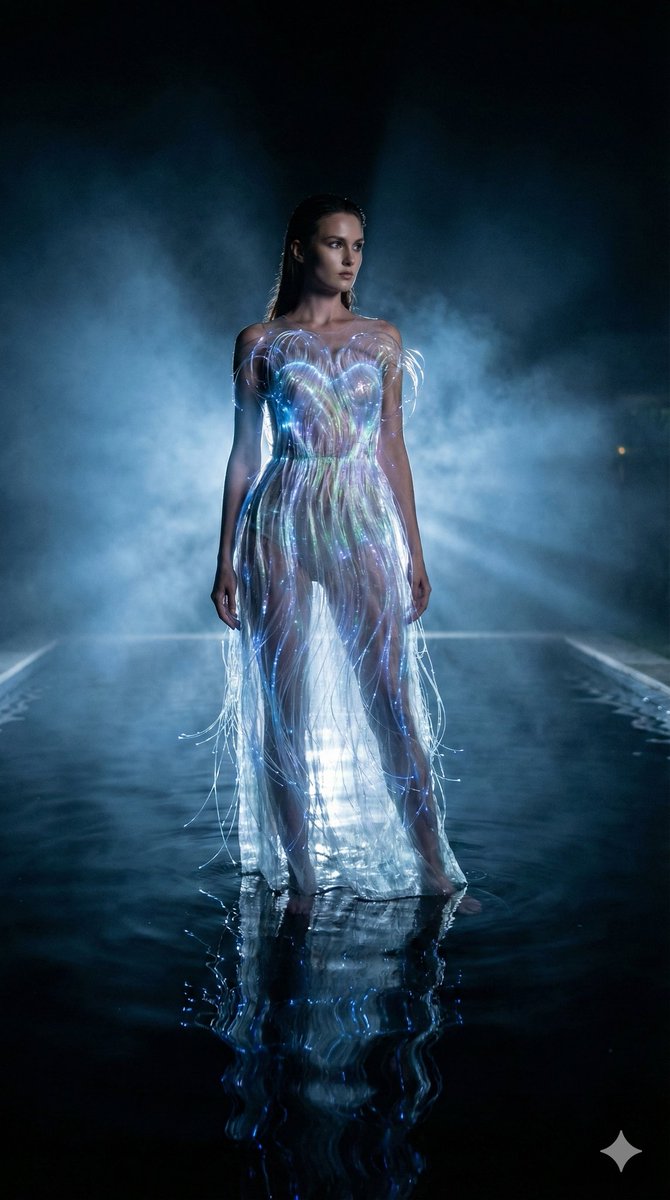 High-Fashion Sci-Fi Realism in Water — example 1