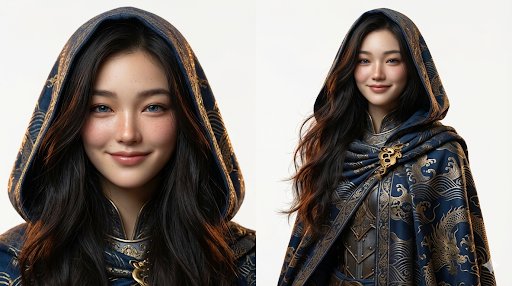 Side-by-Side Fantasy Character Design Sheet — example 1