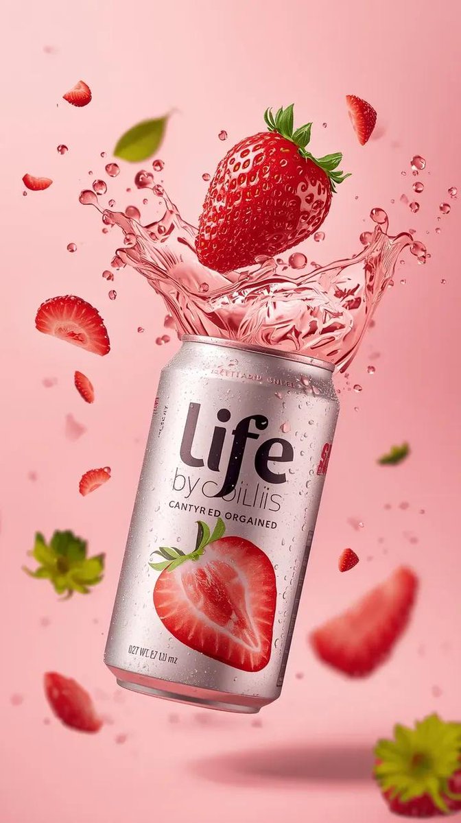 High-Speed Beverage Ad with Strawberry Splash — example 1