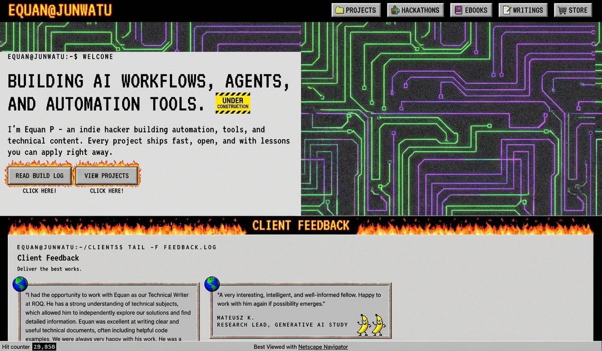 90s version of a website via style transfer — example 1