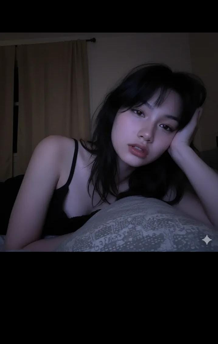 Realistic Low-Light Phone Selfie (Screen Glow) — example 1