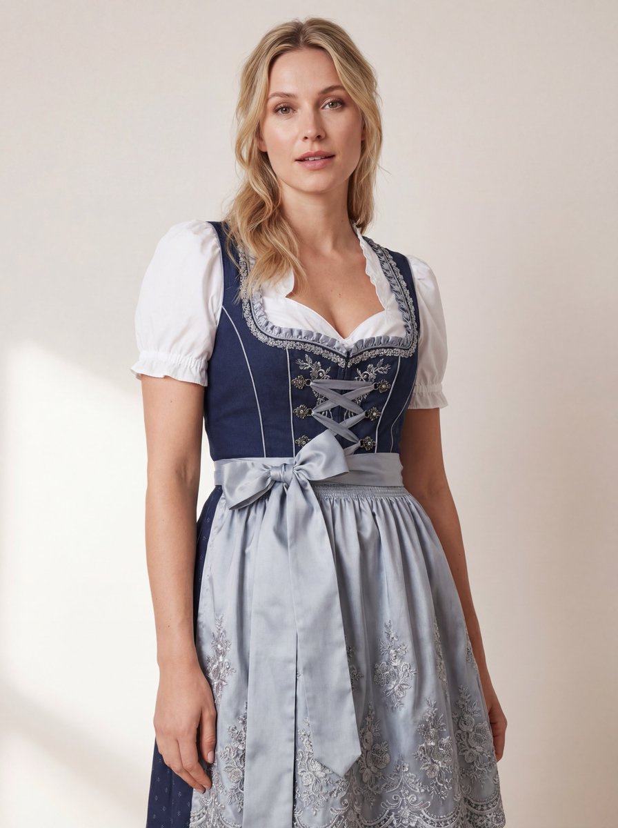 Hyper-Realistic Studio Photo of a Woman in Bavarian Dirndl — example 1