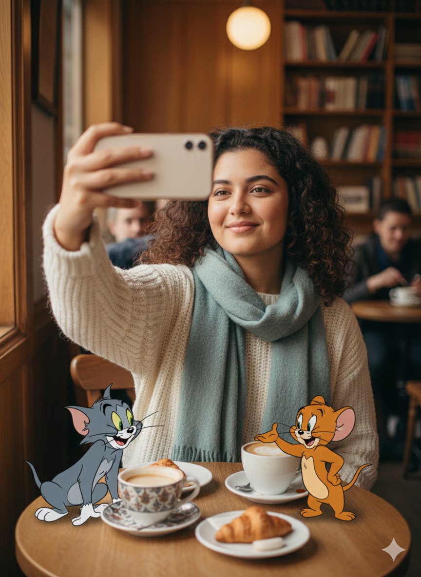 Photorealistic Selfie with Cartoon Crossover — example 1