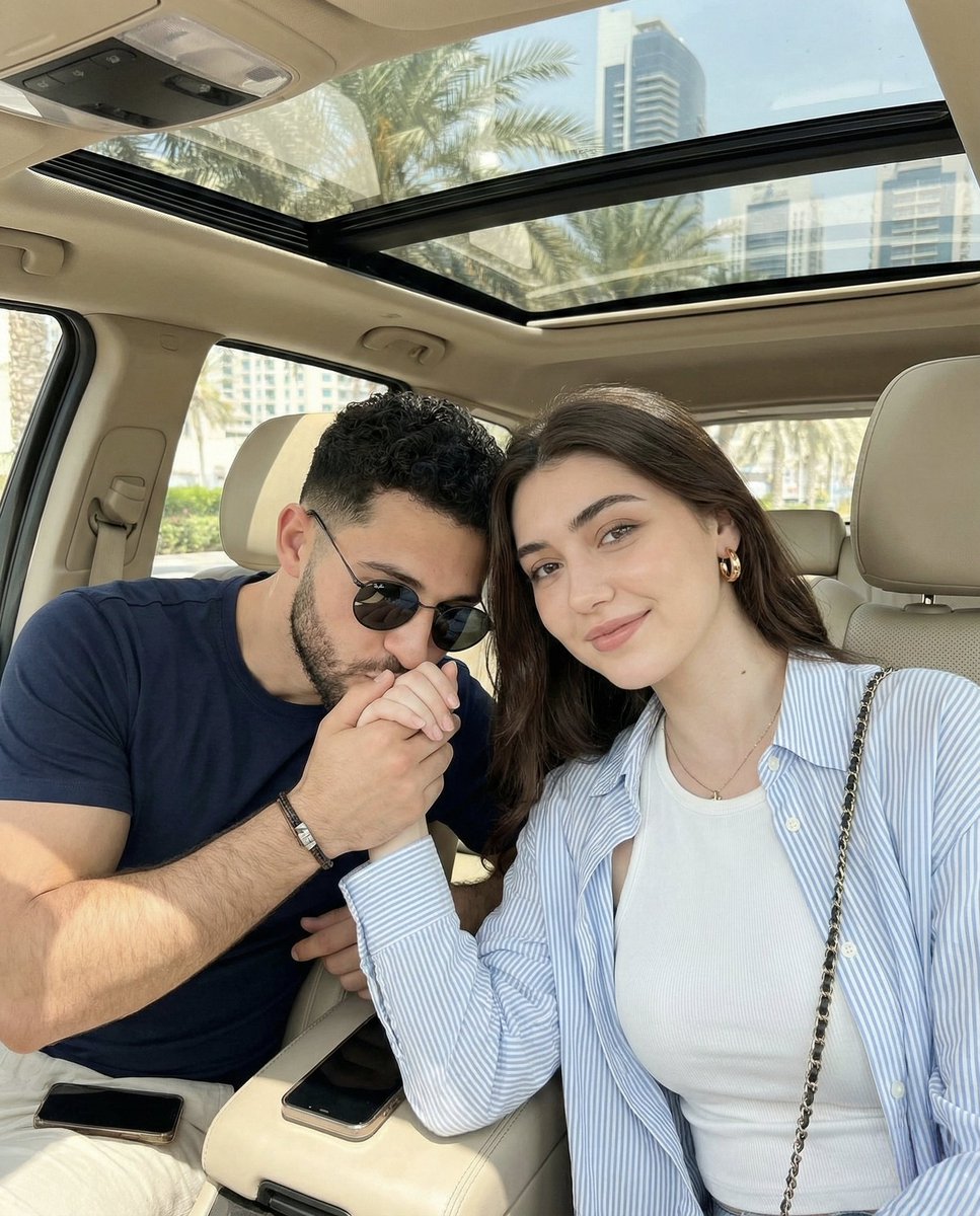 Candid Car Interior Lifestyle Photo of Couple