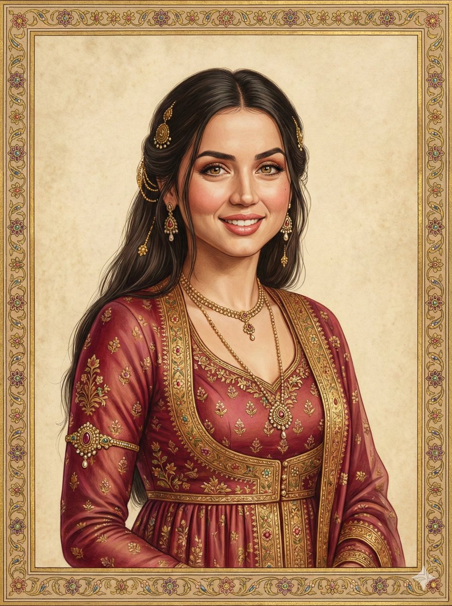 Indian Miniature Painting from Photo Reference — example 1