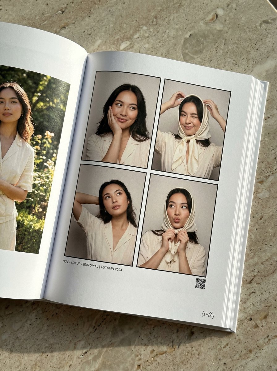 Quiet Luxury Editorial Photobook Spread — example 1