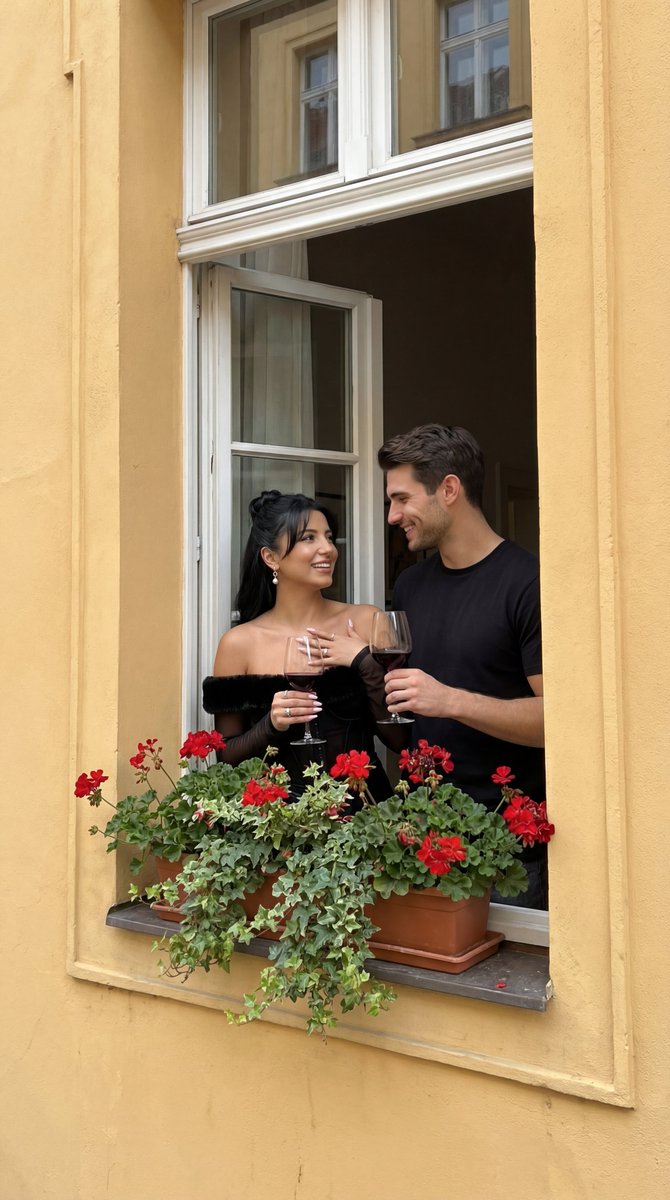 Photorealistic Architectural Edit: Couple in Window — example 1