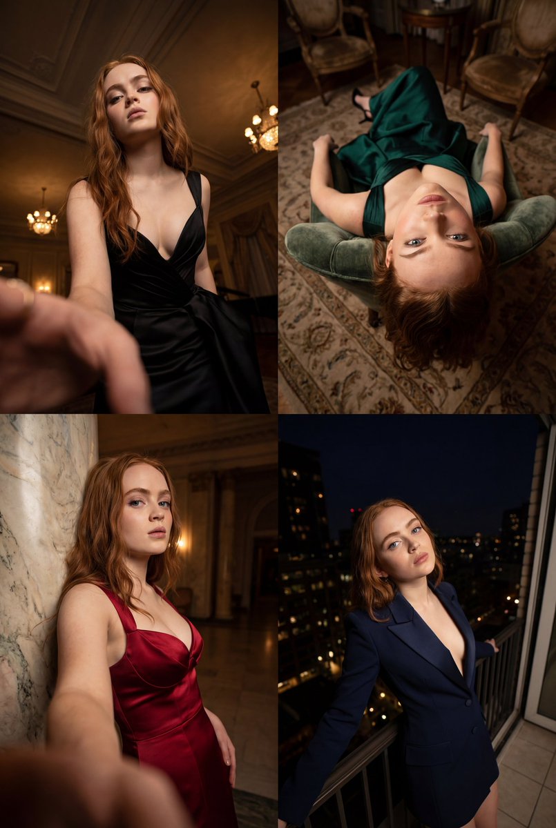 Dynamic Wide-Angle High Fashion Editorial Set — example 1
