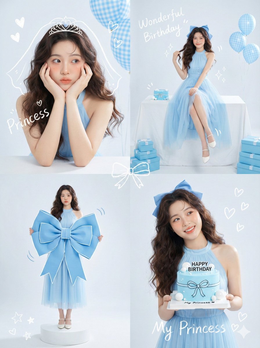 Korean Idol Birthday Collage with Doodles — example 1