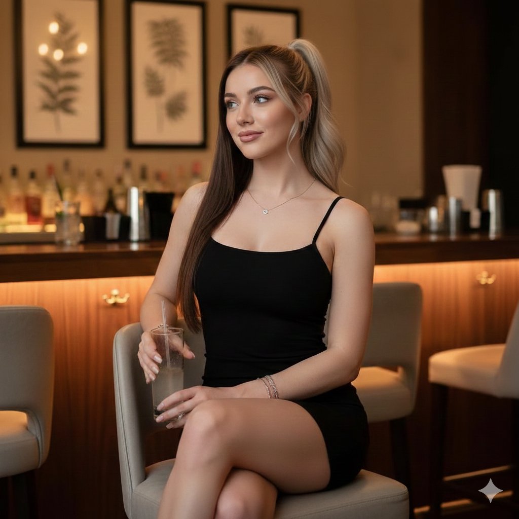 Ultra-Realistic Bar Lounge Editorial Portrait — example 1