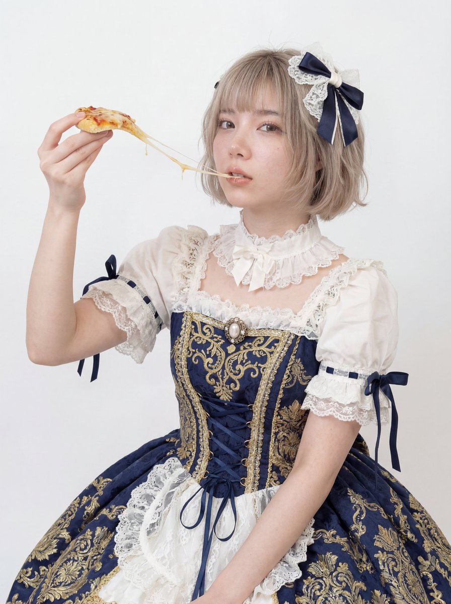 Professional Studio Headshot: Woman Eating Pizza — example 1