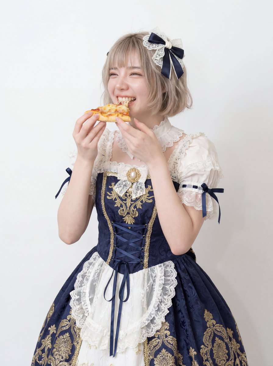 Professional Studio Headshot: Woman Eating Pizza — example 2