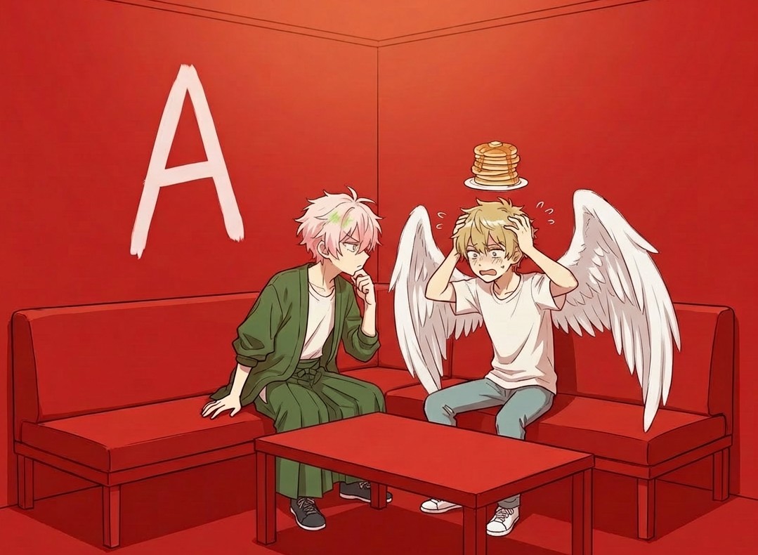 Character in a Red Room Scene Prompt — example 1