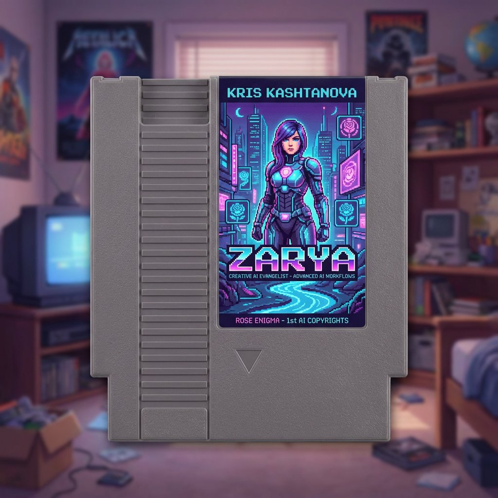 Turn a social bio into a NES cartridge cover — example 1
