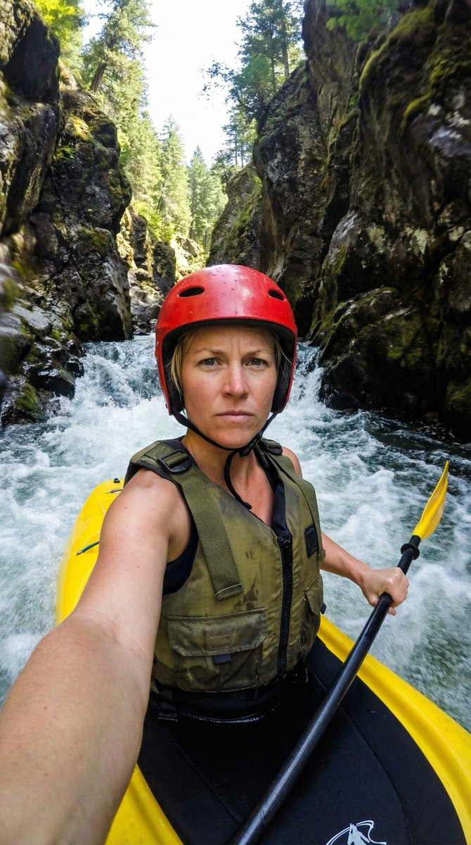 Action Kayaking Selfie Prompt for Google Gemini Nano Banana Pro 2.5 — example 1