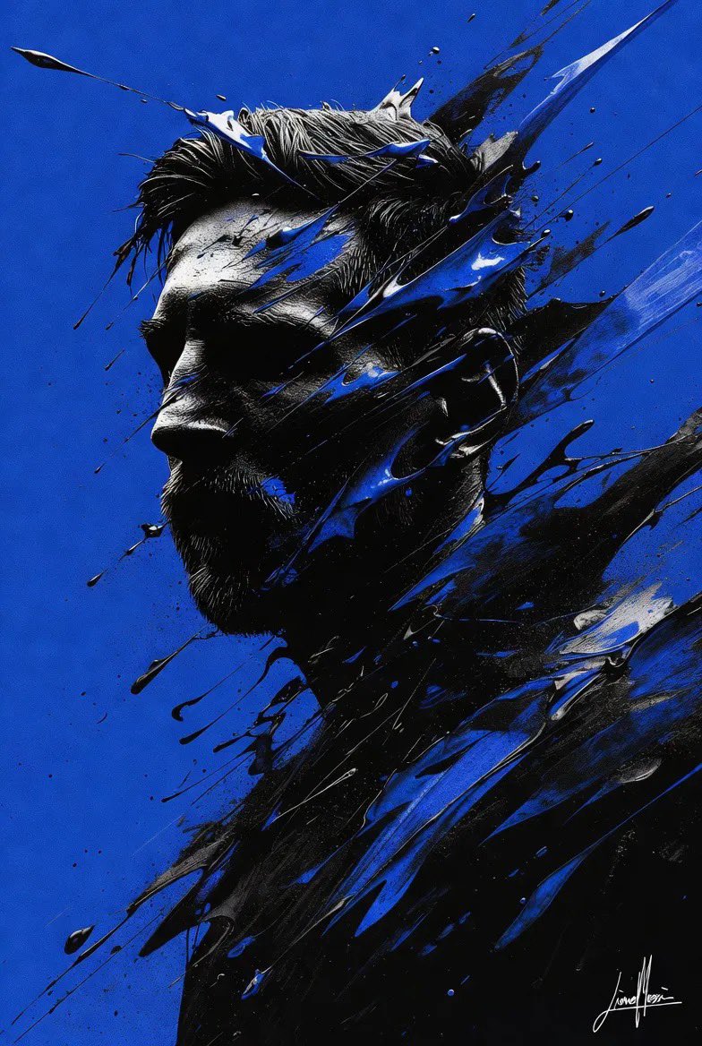 Stylized Portrait with Paint Splashes — example 2