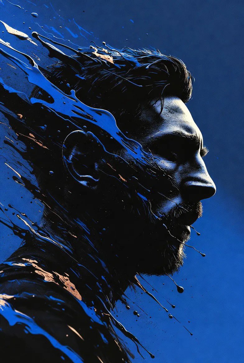 Stylized Portrait with Paint Splashes — example 3