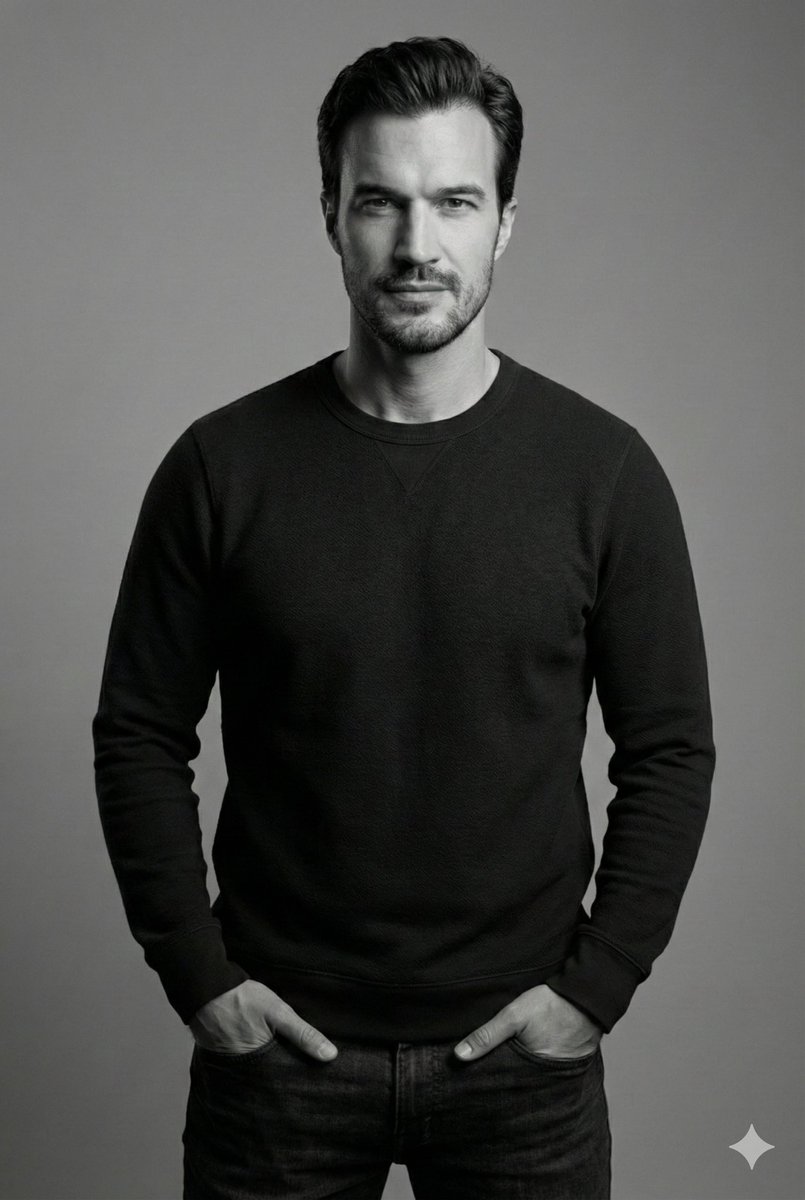 High-Contrast Monochrome Studio Portrait — example 2